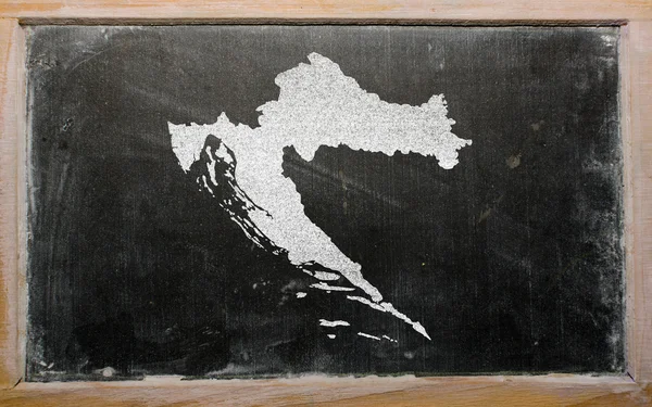 Umrisskarte von Kroatien auf Tafel — Stockfoto