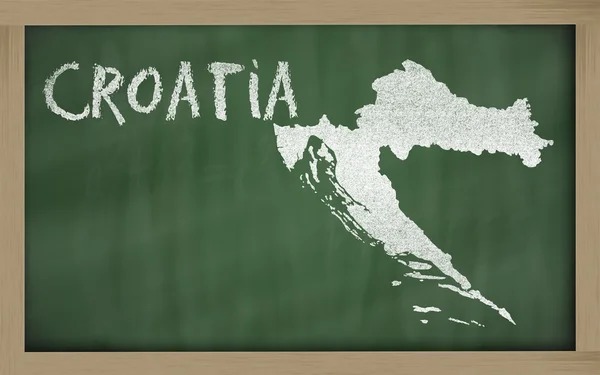 黑板上的克罗地亚大纲地图 — 图库照片