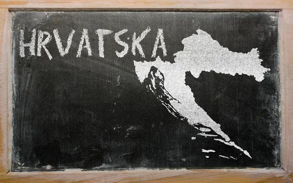 Anahat yazı tahtası üzerinde harita Hırvatistan — Stok fotoğraf