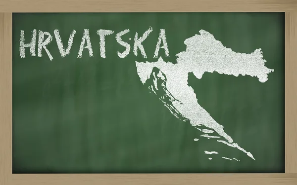 Mapa do esboço da croácia no quadro negro — Fotografia de Stock