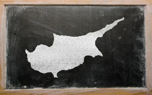 Overzicht-kaart van cyprus op blackboard — Stockfoto