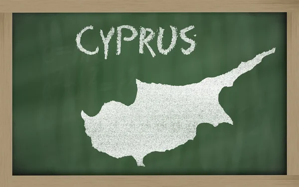黑板上的塞浦路斯大纲地图 — 图库照片