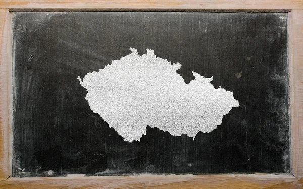 Umrisskarte der Tschechischen Republik auf Tafel — Stockfoto