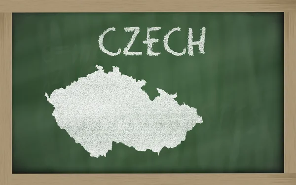 Outline map of czech on blackboard — Stock Photo, Image