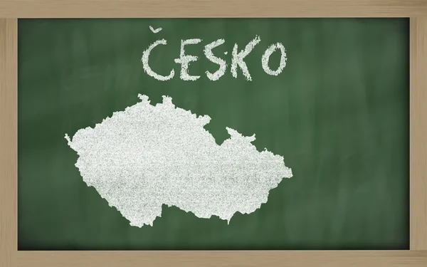 Osnovy mapa pivovarů ČR na tabuli — Stock fotografie