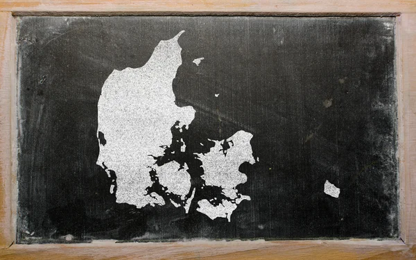 Kaart van het overzicht van Denemarken op blackboard — Stockfoto