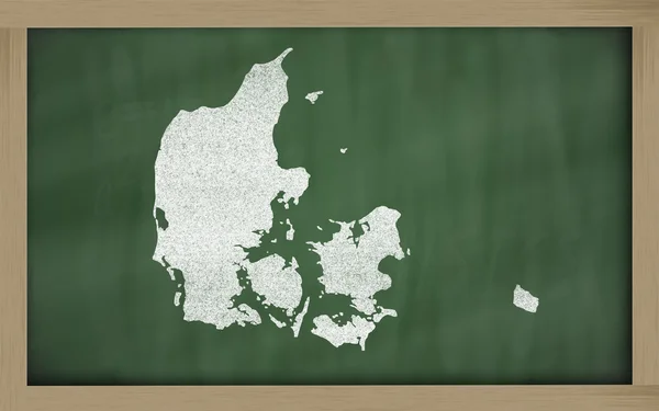 Carte schématique du Danemark sur le tableau noir — Photo
