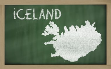 anahat yazı tahtası üzerinde İzlanda Haritası