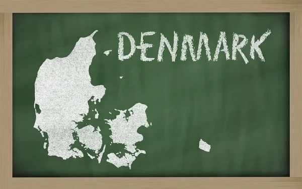黒板にデンマークの概要マップ — ストック写真