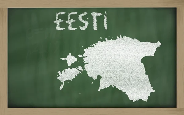Umrisskarte von Estland auf Tafel — Stockfoto