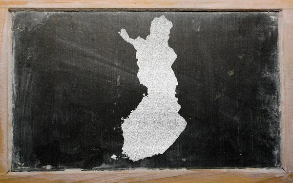 Schéma carte de finland sur tableau noir — Photo