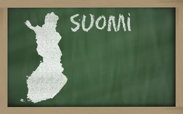 Anahat yazı tahtası üzerinde Finlandiya Haritası — Stok fotoğraf