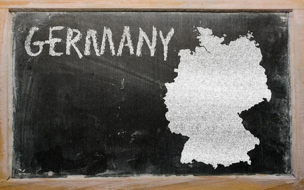 Outline map of germany on blackboard — Stock Photo, Image