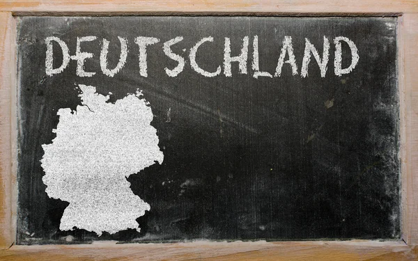 Outline map of germany on blackboard — Stock Photo, Image