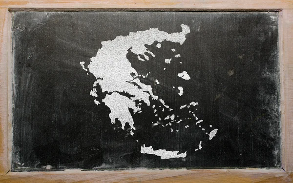 Mapa do contorno da grécia na lousa — Fotografia de Stock