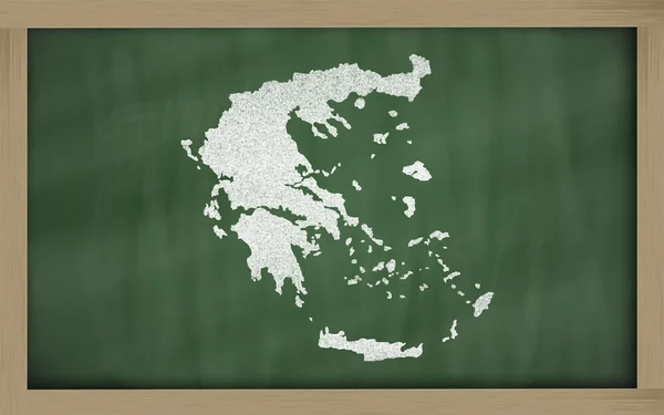 Overzicht-kaart van Griekenland op blackboard — Stockfoto