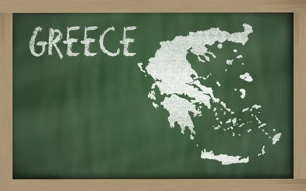 Osnovy mapa Řecka na tabuli — Stock fotografie