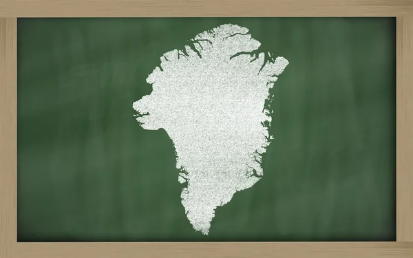 Umrisskarte von Grönland auf Tafel — Stockfoto