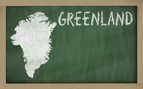 Mappa schematica di Groenlandia sulla lavagna — Foto Stock