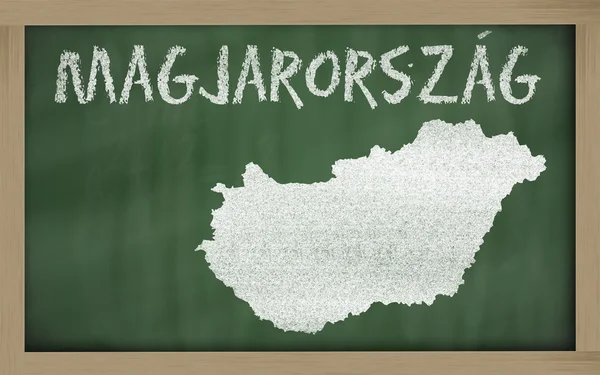 Umrisskarte von Ungarn auf Tafel — Stockfoto