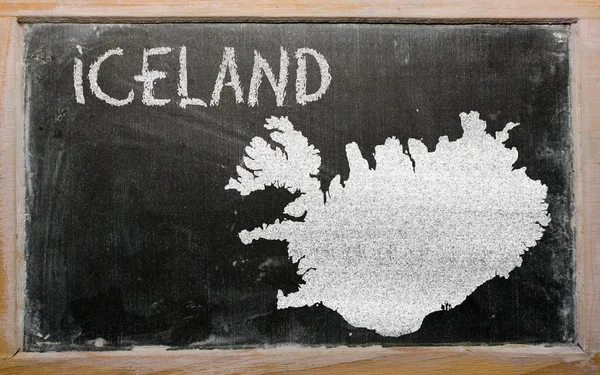 Περίγραμμα της Ισλανδίας στο blackboard — Φωτογραφία Αρχείου