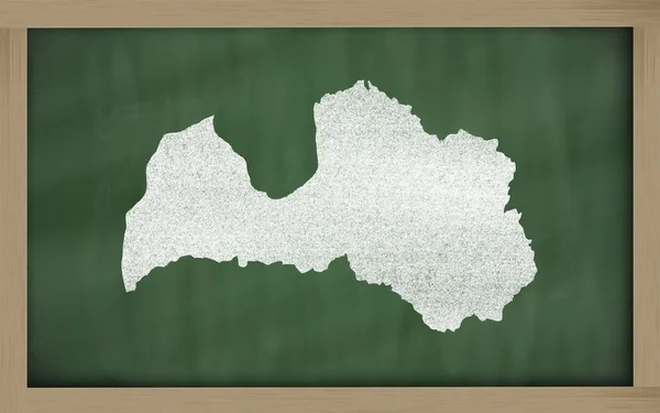 Übersichtskarte von Lettland auf Tafel — Stockfoto
