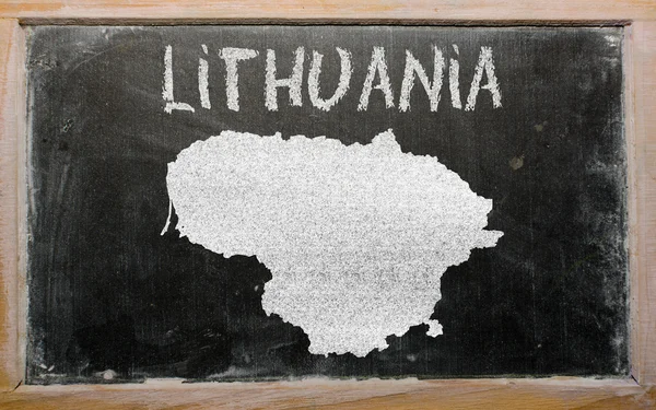 Outline map of lithuania on blackboard — Stock Photo, Image