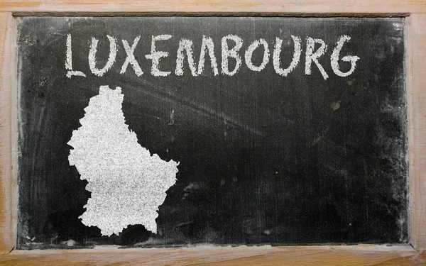 Outline map of luxembourg on blackboard — Stock Photo, Image