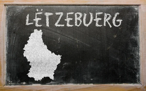 Outline map of luxembourg on blackboard — Stock Photo, Image