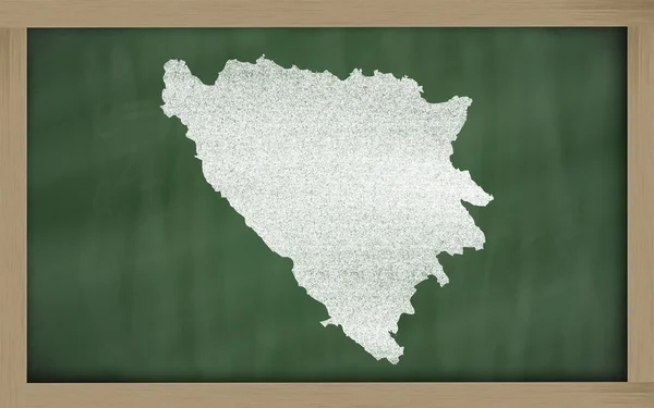 波斯尼亚黑塞哥维那黑板上的大纲地图 — 图库照片
