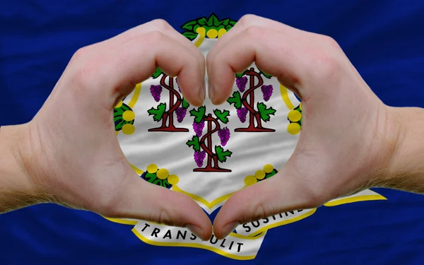 Over american state flag of connecticut showed heart and love ge — Stock Photo, Image