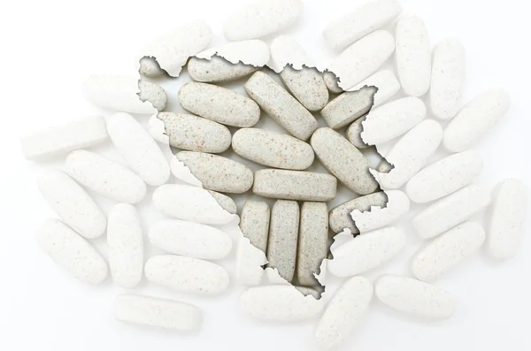 Περίγραμμα της Βοσνίας Ερζεγοβίνης με διαφανή χάπια σε το — Φωτογραφία Αρχείου