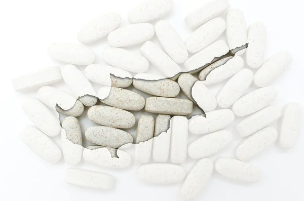 F-háttér átlátszó Pills vázlat-Ciprus Térkép — Stock Fotó