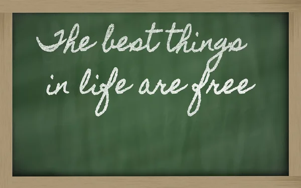 Expresión - Las mejores cosas en la vida son gratis - escrito en un sc — Foto de Stock