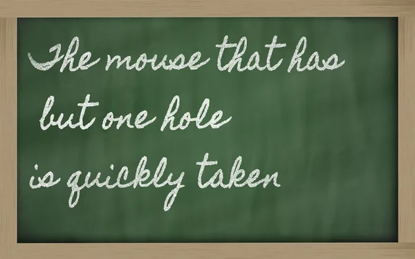 Expression - The mouse that has but one hole is quickly taken - — Stock Photo, Image
