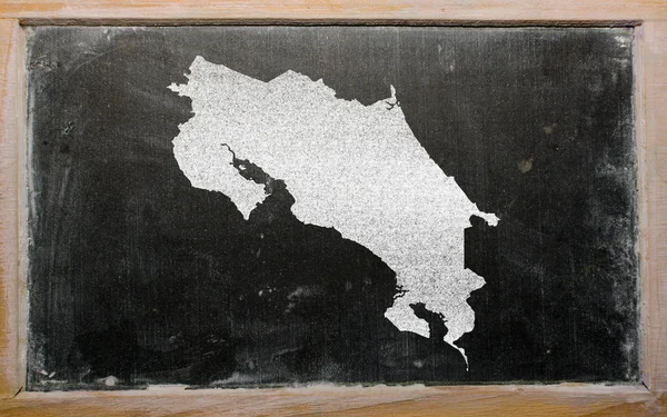 Mapa do esboço de costa rica no quadro negro — Fotografia de Stock