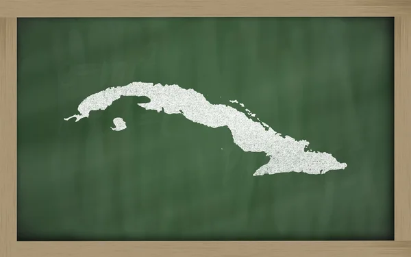 Konturkarta över Kuba på blackboard — Stockfoto