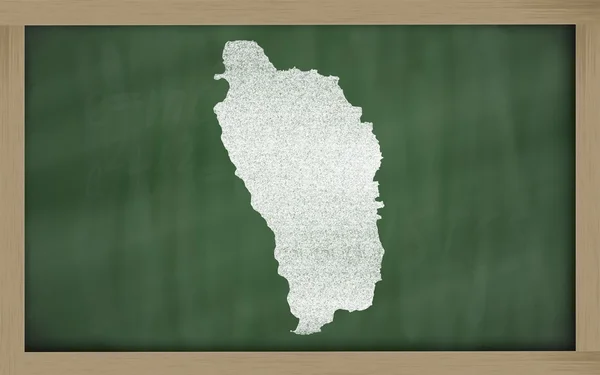 Outline map of dominican on blackboard — Stock Photo, Image