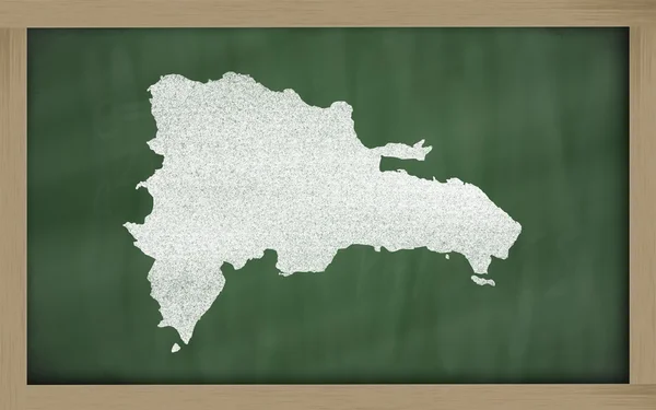 黑板上的多米尼加大纲地图 — 图库照片