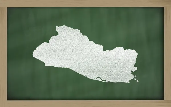 Outline map of el salvador on blackboard — Stock Photo, Image