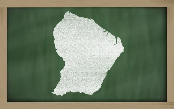 Outline map of french guyana on blackboard — 图库照片