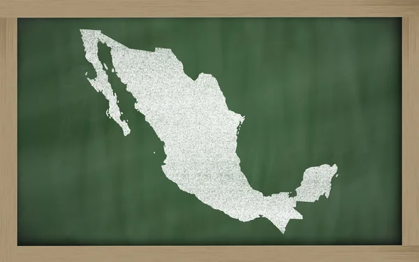 Mapa del contorno de mexico en pizarra — Foto de Stock