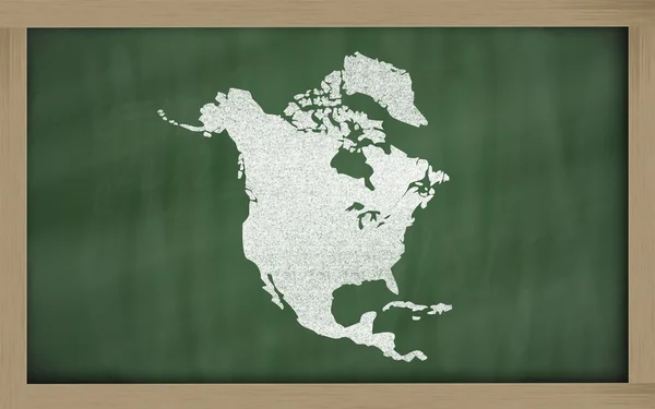 Mapa do esboço da América do Norte em quadro-negro — Fotografia de Stock