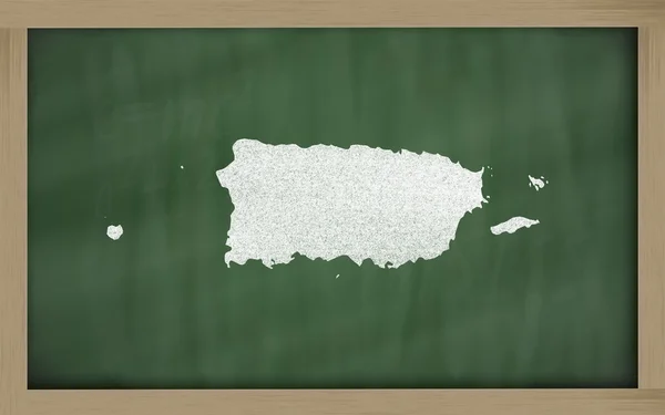 Umrisskarte von Puerto Rico auf Tafel — Stockfoto