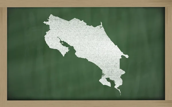 黑板上的哥斯达黎加大纲地图 — 图库照片