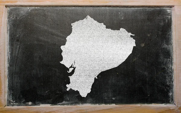 Mapa do esboço de ecuador no quadro negro — Fotografia de Stock