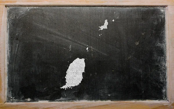 黑板上的格林纳达大纲地图 — 图库照片