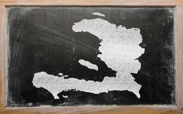 Umrisskarte von Haiti auf Tafel — Stockfoto