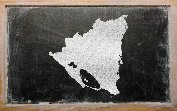 Carte sommaire de nicaragua sur le tableau noir — Photo