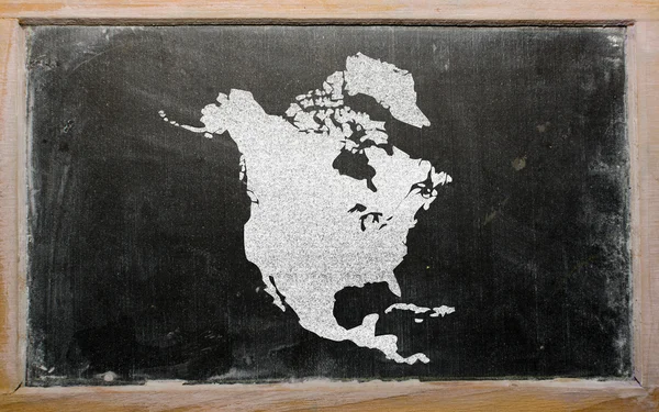 Mapa del contorno de América del Norte en pizarra — Foto de Stock